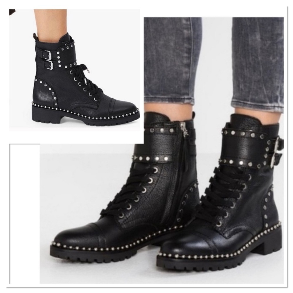 Sam Edelman Resnie Studded Sneaker Combat Boots - Picture 2 of 11